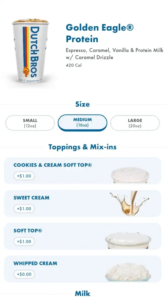 Dutch bros Golden eagle 2025 8 golden eagle hot protein