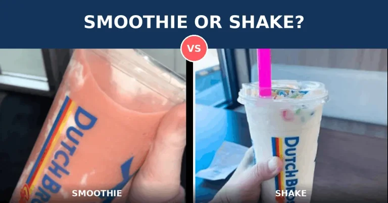 Side-by-side comparison of a Dutch Bros smoothie and a Dutch Bros shake